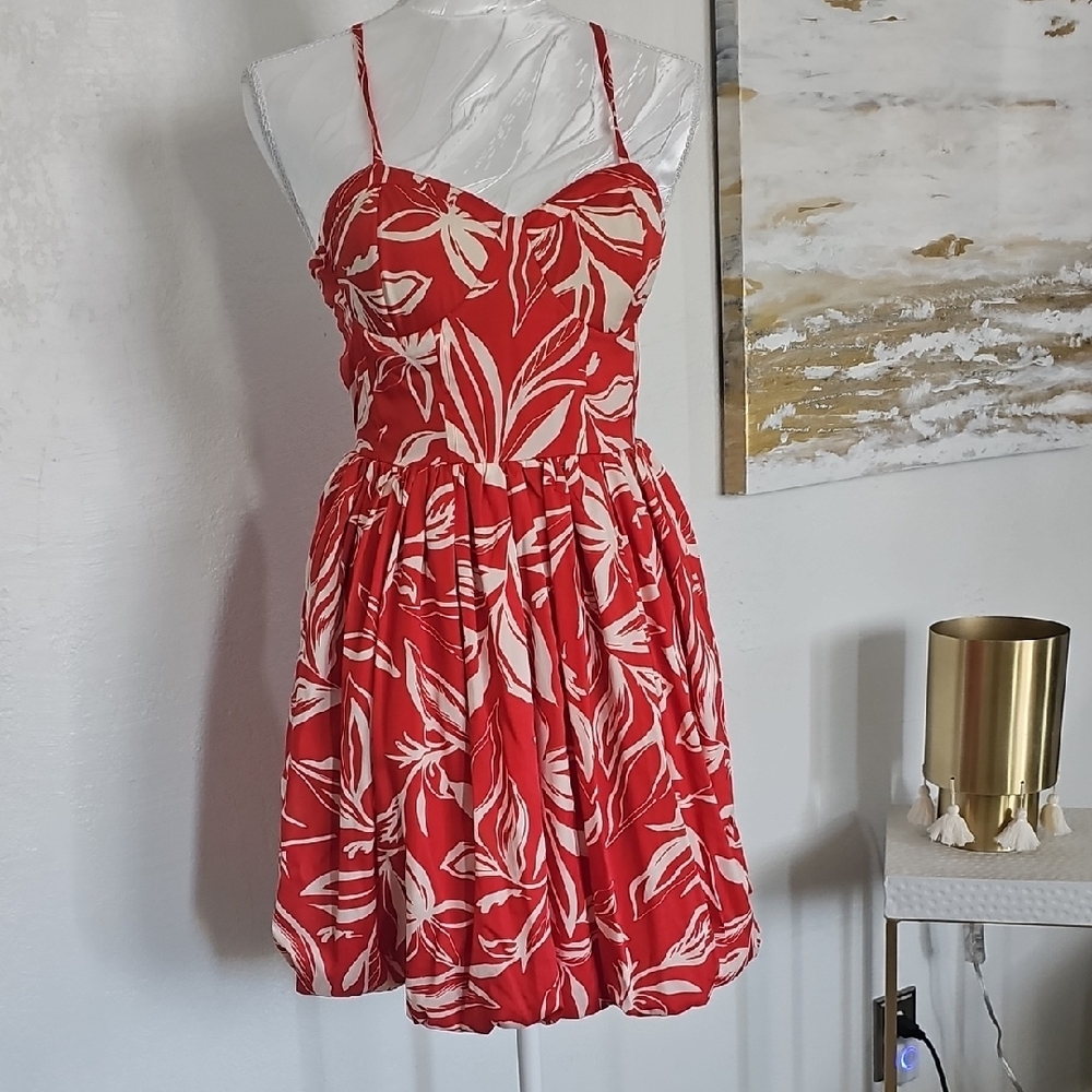 Land Of The Free Coral Red and White Sweetheart Sundress